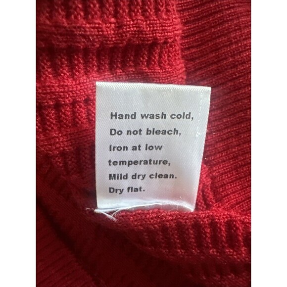 ROBERT TALBOTT Mens 1/4 Zip RED 100% Merino Wool Sweater Vest Italy Sz M - Picture 6 of 8